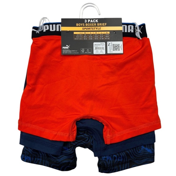 Puma Boys Boxer Brief Active Sportstyle Underwear 3-pack Size S - Picture 2 of 3